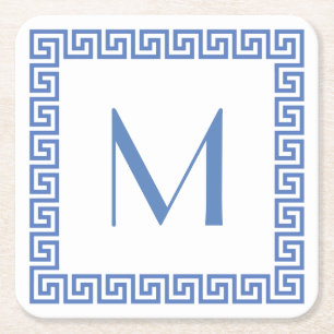 Monogram för greknyckeldesign underlägg papper kvadrat