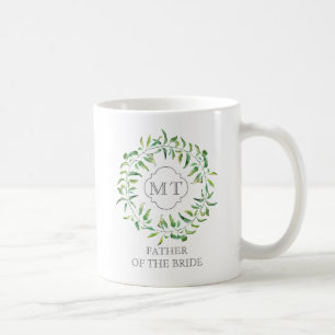 Monogram för grönt Löv utandningspartiet Bachelor Kaffemugg