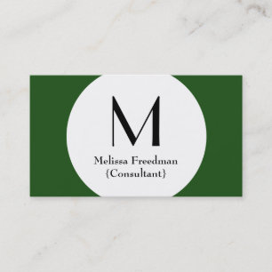 Monogram för grönt Modern Circle Anpassningsbar Af Visitkort