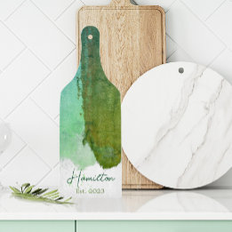 Monogram för grönt och blått vattenfärg har fastst
