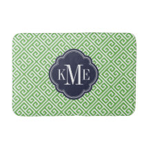 Monogram för grönt och marin grekiska Nyckel