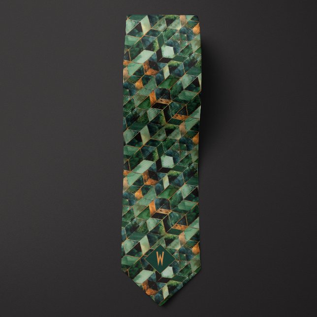 Monogram för grönt och vattenkoppar slips (Skapare uppladdad)
