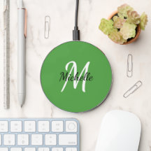Monogram för grönt och vit Anpassningsbar