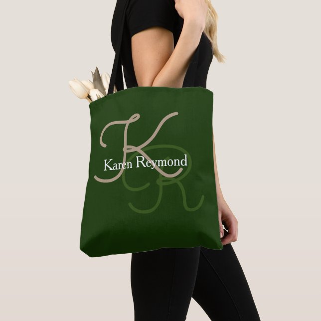 Monogram för gröntens Snyggt Tygkasse (Närbild)