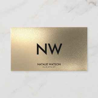 Monogram för grov FAUX för chic modern guld- Visitkort