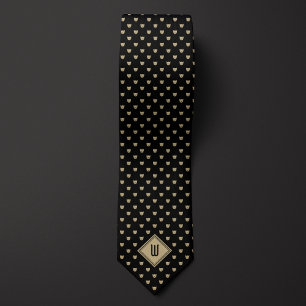 Monogram för guld och svart klassi slips