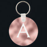 Monogram för guldfetma och Gnistra i rosa ros Nyckelring<br><div class="desc">Nyckelkedjan för Faux Foil and Gnistra Elegant rosa ros Keychain. Dessa nyckelkedjor kan anpassas så att de omfattar ditt första och första namn och är en perfekt-,  bachelorette-möhippa eller födelsedagsfest-tjänst.</div>