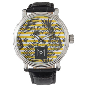 Monogram för hand plockadeananas armbandsur