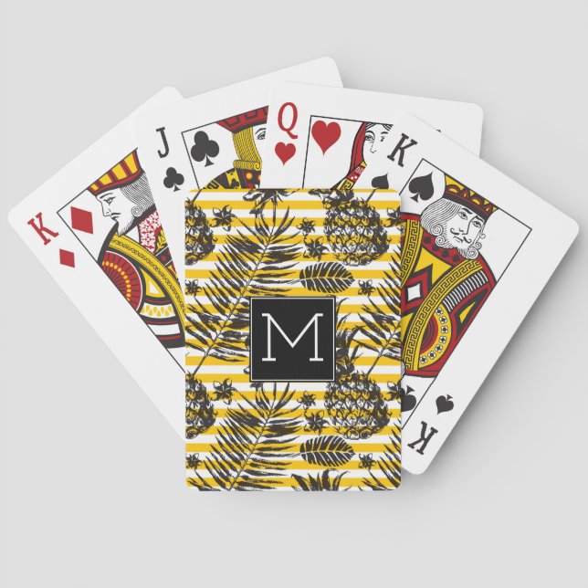Monogram för hand plockadeananas | casinokort (Baksidan)