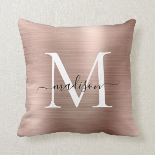 Monogram för handskript i Metall Guld Kudde