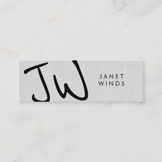 Monogram för handskriven stor typ mini visitkort (Framsida)