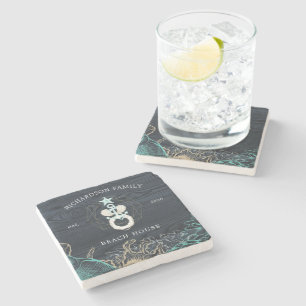 monogram för havsbottensköldpaddor stenunderlägg