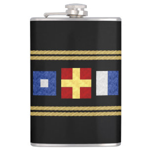 Monogram för havsfärgad havssignalssignal Flagga Fickplunta