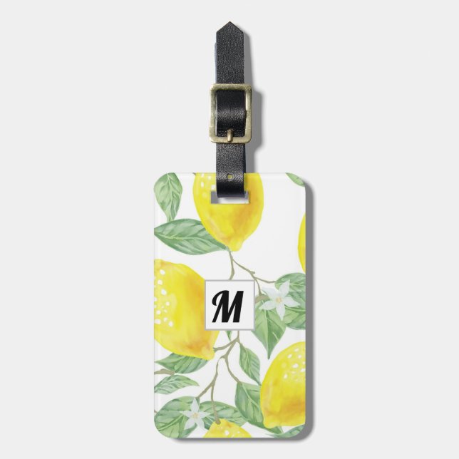 Monogram för Helgdag med modern vattenfärg Bagagebricka (Vertikal Framsida)