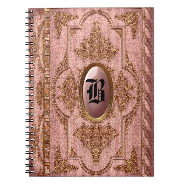 Monogram för hertiginnaMarta Victorian Anteckningsbok Med Spiral (Framsidan)