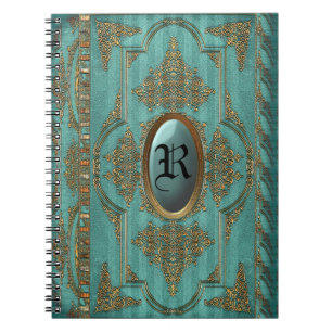 Monogram för hertiginnaVictoriancoola Anteckningsbok Med Spiral