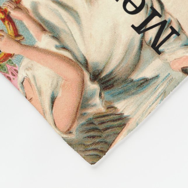 Monogram för jul för ängelmusikVictorian Fleecefilt (Hörn)