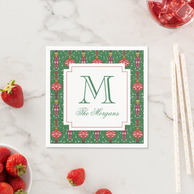 Monogram för julprydnader pappersservett (Insitu)