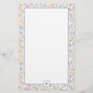 Monogram för Kaleidoscopemönster Brevpapper