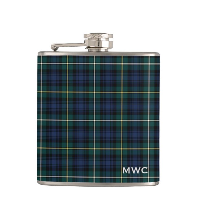 Monogram för klanCampbell Tartan Fickplunta (Framsidan)