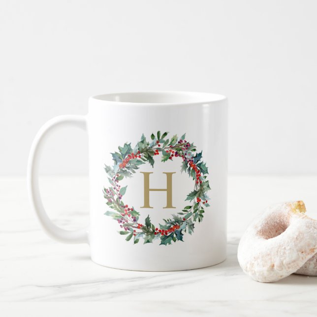 Monogram för klassikerkranhelgdag kaffemugg (Med munk)