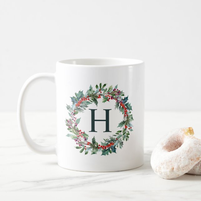Monogram för klassikerkranhelgdag kaffemugg (Med munk)