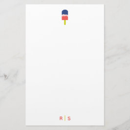 Monogram för koral Personlig i piporgerna Brevpapper