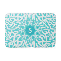 Monogram för korallrev av havsfisk| Aqua Blue