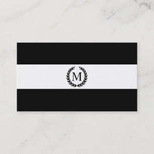 Monogram för kran för svart- & vitrandlagrar visitkort