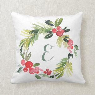 Monogram för kran för vattenfärg för kudde