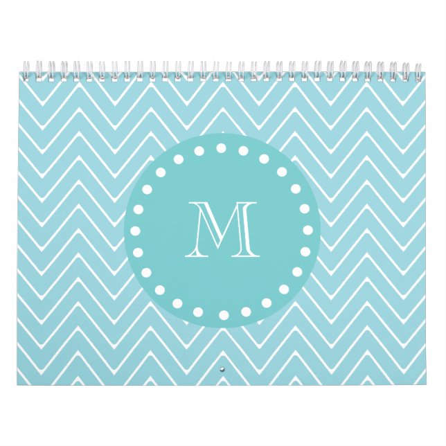 Monogram för kricka för blåttsparremönster | kalender (Omslag)