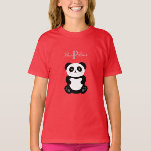 Monogram för kute Baby Panda Bear T-shirt