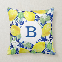 Monogram för landcitron- & blåttblommigt |