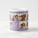 Monogram för Lavender Instagram Photo Collage Anpa Jumbo Mugg<br><div class="desc">Modern Pastel Lila Lilac - Använda 11 kvadratfoton för att skapa en unik och personlig gåva. Eller så kan du behålla hipstervalpen och göra ett trendig till keepy. Om du behöver justera bilder klickar du på verktyg för att anpassa ändringar.</div>