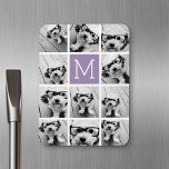 Monogram för Lavender Instagram Photo Collage Anpa Magnet<br><div class="desc">Modern Pastel Lila Lilac - Använda 11 kvadratfoton för att skapa en unik och personlig gåva. Eller så kan du behålla hipstervalpen och göra ett trendig till keepy. Om du behöver justera bilder klickar du på verktyg för att anpassa ändringar.</div>
