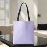Monogram för Lavender Lila White Girly Tygkasse<br><div class="desc">Lavender Lila Elegant Lägg till din egen Namn Monogram Bok-bag. Denna Bok-bag kan anpassas så att den omfattar ditt första och första namn och ges som julklapp,  Sverige 16 födelsedagar,  Möhippa eller Bröllop.</div>
