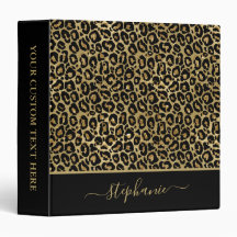 Monogram för leopard på chic Guld Glitter