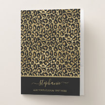 Monogram för leopard på chic Guld Glitter