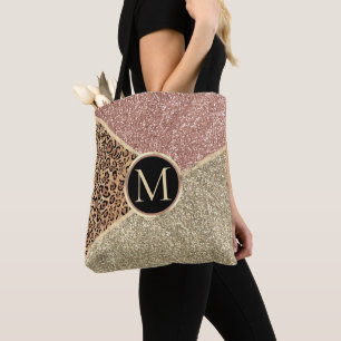 Monogram för leopard Ro Guld Tygkasse