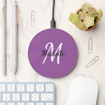 Monogram för lila och vit Anpassningsbar
