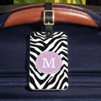 Monogram för lila och Zebra tryck Anpassningsbar
