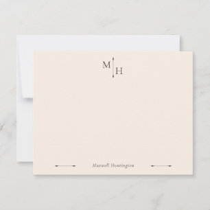 Monogram för linn Elegant med minimalistisk pipett Anteckningskort