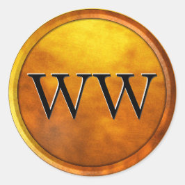 Monogram för lyxolja Guld Runt Klistermärke