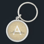 Monogram för lyxurymynning Guld Glitter & Gnistra Rund Silverfärgad Nyckelring<br><div class="desc">Nyckelringen för lyxen Guld Faux Glitter och Gnistra Elegant. Dessa nyckelkedjor kan anpassas så att de omfattar ditt första och första namn och är en perfekt-,  bachelorette-möhippa eller födelsedagsfest-tjänst.</div>