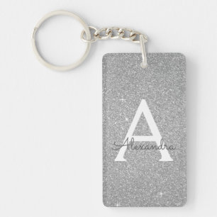 Monogram för lyxurymynning Silver Glitter & Gnistr