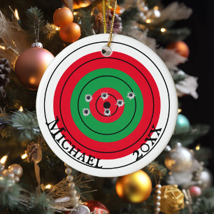Monogram för målgun Shooter för helgdag Julgransprydnad Keramik