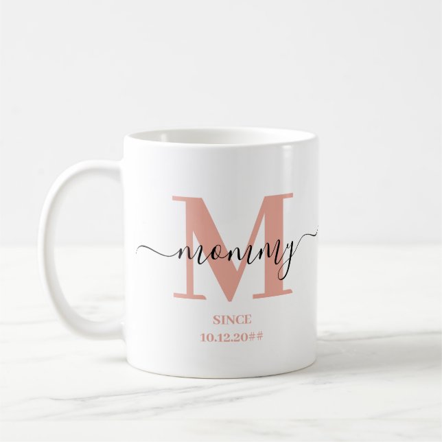 Monogram för mamma Elegant Kaffemugg (Vänster)