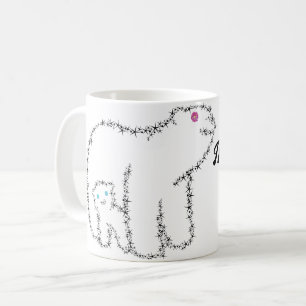 Monogram för mammans björnstars linje kaffemugg