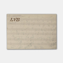 Monogram för manuskript för BeethovenHammerklavier Post-it Block
