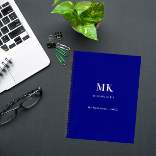 Monogram för marblå namn anteckningsbok